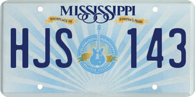 MS license plate HJS143