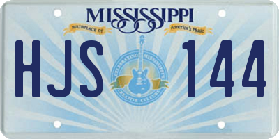 MS license plate HJS144