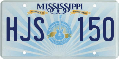 MS license plate HJS150