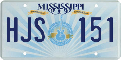 MS license plate HJS151