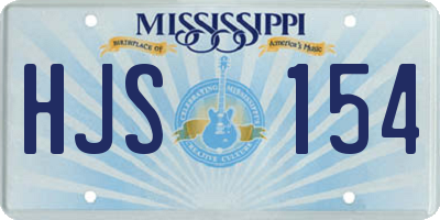 MS license plate HJS154