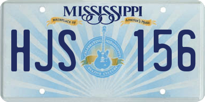MS license plate HJS156