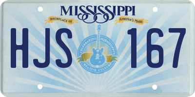 MS license plate HJS167