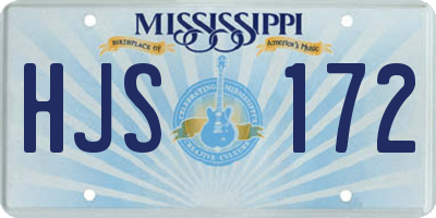 MS license plate HJS172