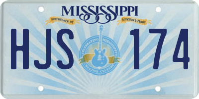 MS license plate HJS174