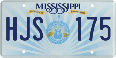 MS license plate HJS175