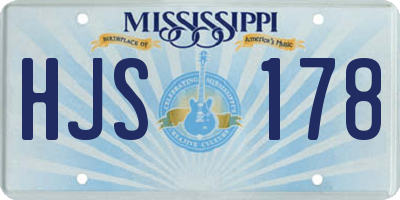 MS license plate HJS178