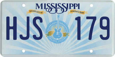MS license plate HJS179