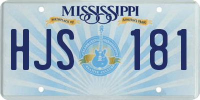 MS license plate HJS181