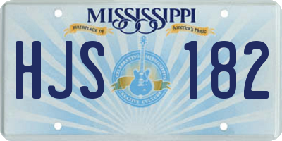 MS license plate HJS182