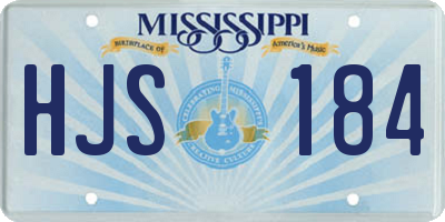 MS license plate HJS184