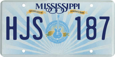 MS license plate HJS187