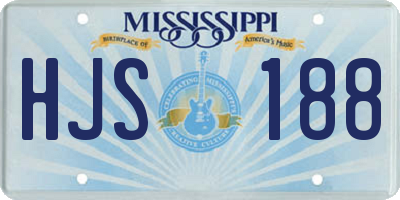 MS license plate HJS188