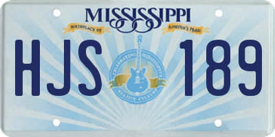 MS license plate HJS189