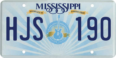 MS license plate HJS190