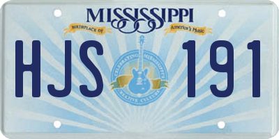 MS license plate HJS191