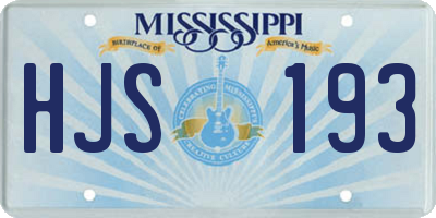 MS license plate HJS193