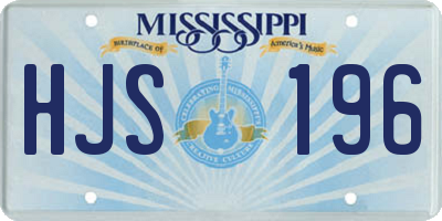 MS license plate HJS196