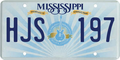 MS license plate HJS197