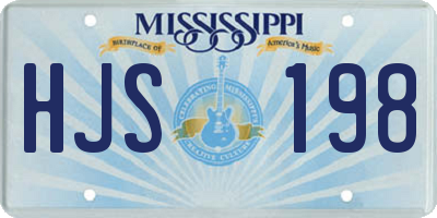 MS license plate HJS198
