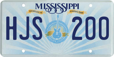 MS license plate HJS200