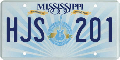 MS license plate HJS201