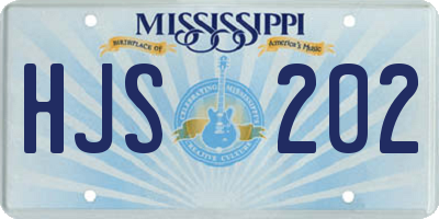 MS license plate HJS202
