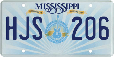 MS license plate HJS206