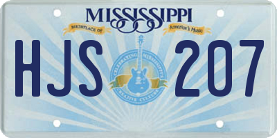 MS license plate HJS207