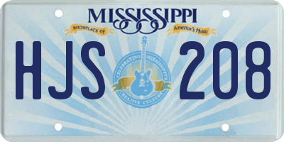MS license plate HJS208