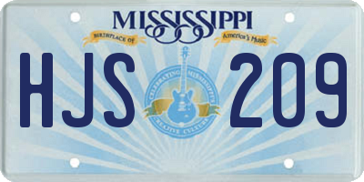 MS license plate HJS209