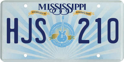 MS license plate HJS210