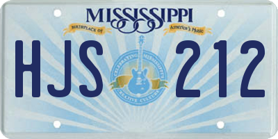 MS license plate HJS212