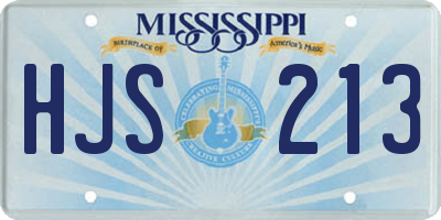 MS license plate HJS213