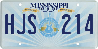 MS license plate HJS214