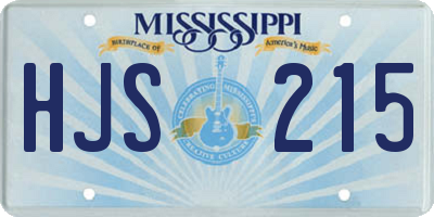 MS license plate HJS215