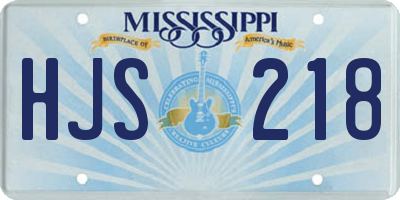 MS license plate HJS218