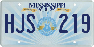MS license plate HJS219