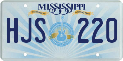 MS license plate HJS220