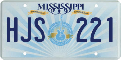 MS license plate HJS221