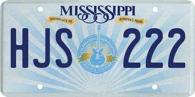 MS license plate HJS222