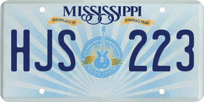 MS license plate HJS223