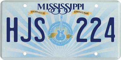 MS license plate HJS224