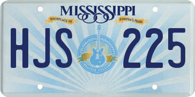 MS license plate HJS225