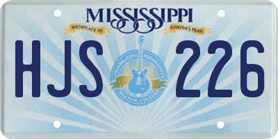 MS license plate HJS226
