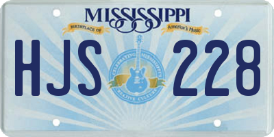 MS license plate HJS228