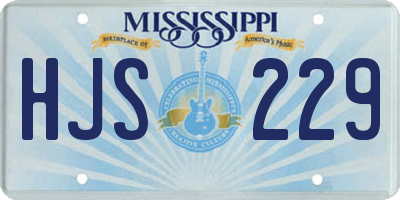 MS license plate HJS229