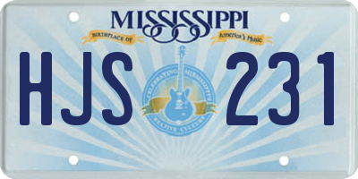 MS license plate HJS231