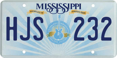 MS license plate HJS232