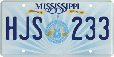 MS license plate HJS233